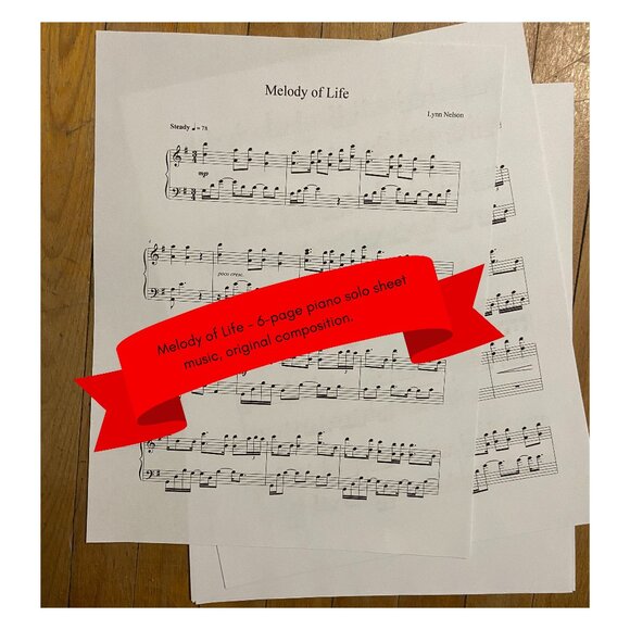 Sheet Music, Piano Sheet Music, Piano Solo, Original Composition - Picture 1 of 2